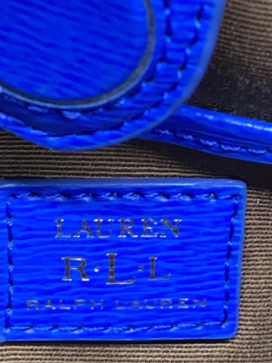 LAUREN RALPH LAUREN Shoulder Bag Leather BLU Solid 5