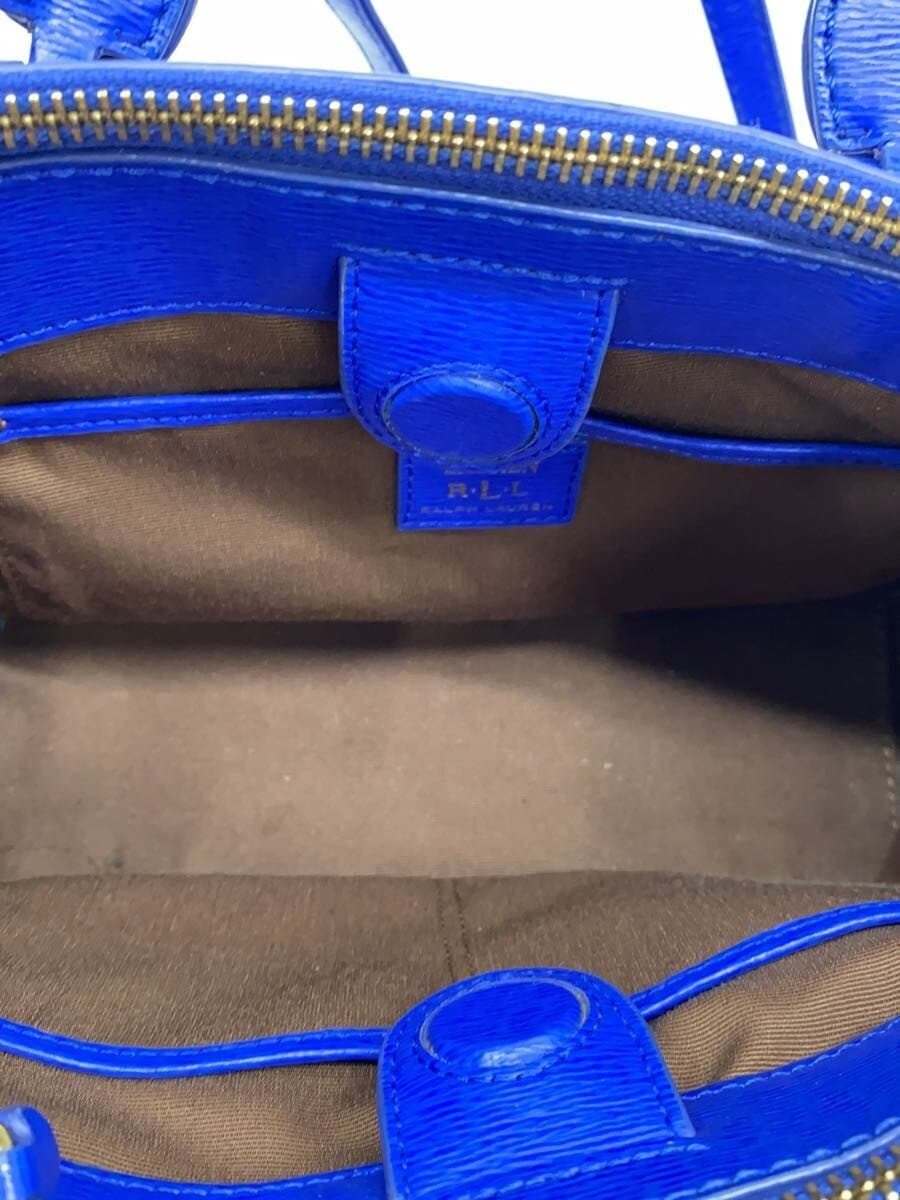 LAUREN RALPH LAUREN Shoulder Bag Leather BLU Solid 6