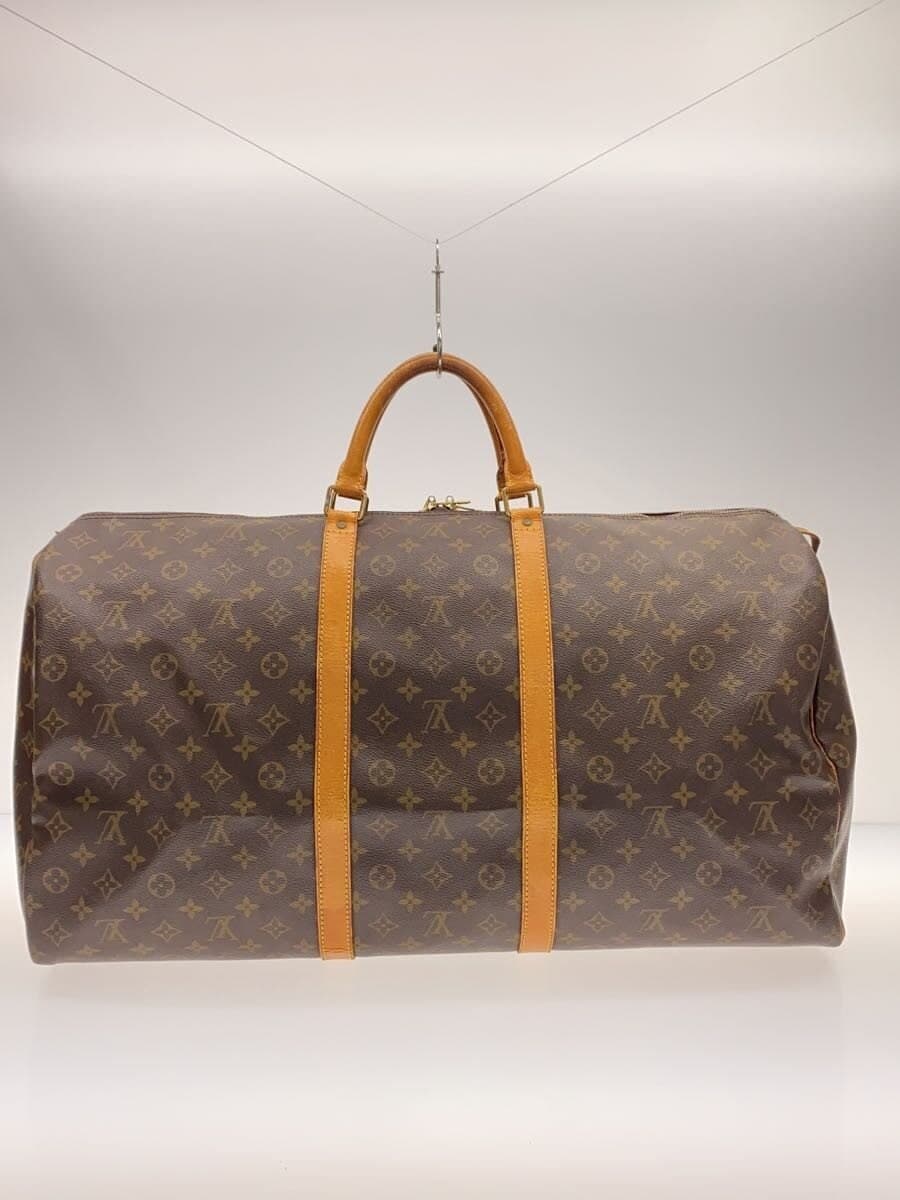 LOUIS VUITTON Keepall Bandouliere 60_Monogram Canvas PVC BRW 3