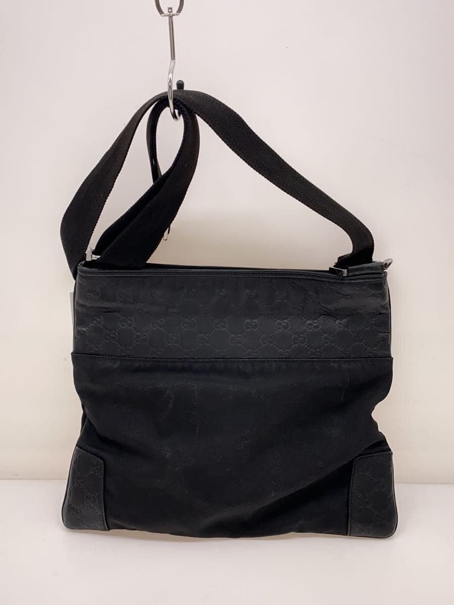 GUCCI shoulder bag leather black plain 161322 3