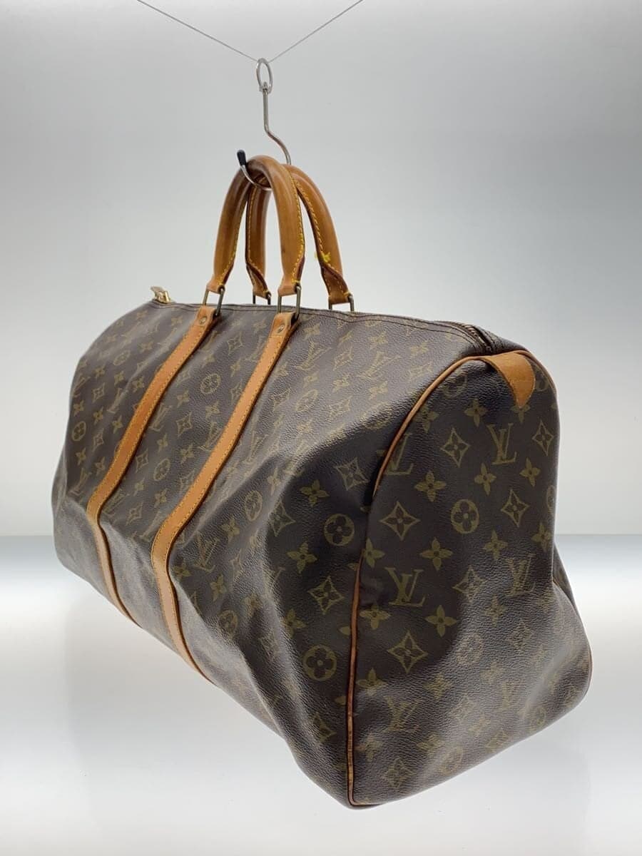 LOUIS VUITTON Keepall 50_Monogram Canvas PVC BRW 2