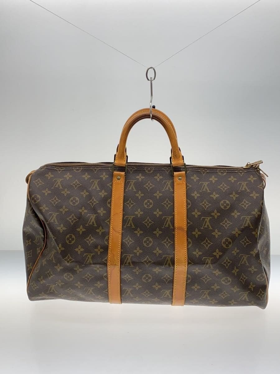 LOUIS VUITTON Keepall 50_Monogram Canvas PVC BRW 3