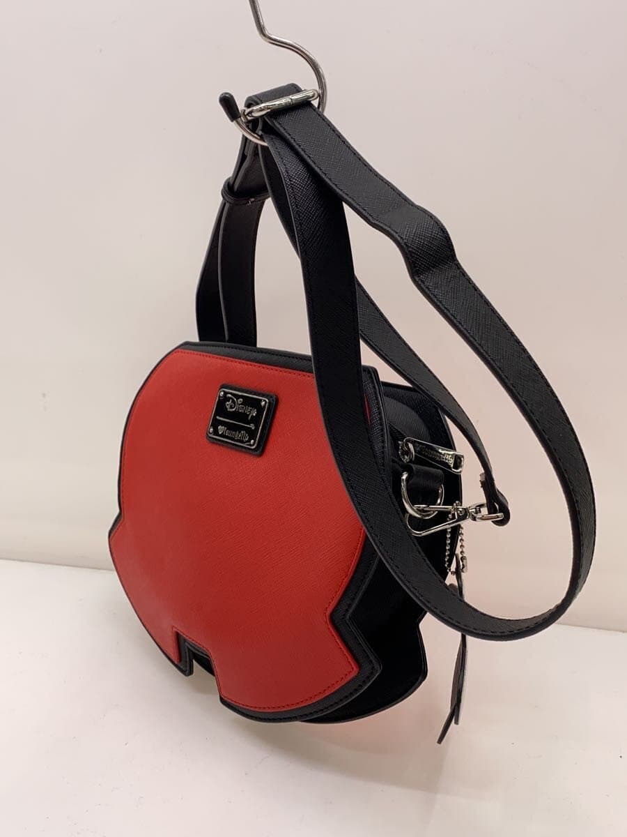 DisneyLOUNGEFLY MICKEY MOUSE Shoulder Bag Leather RED Solid Color 2