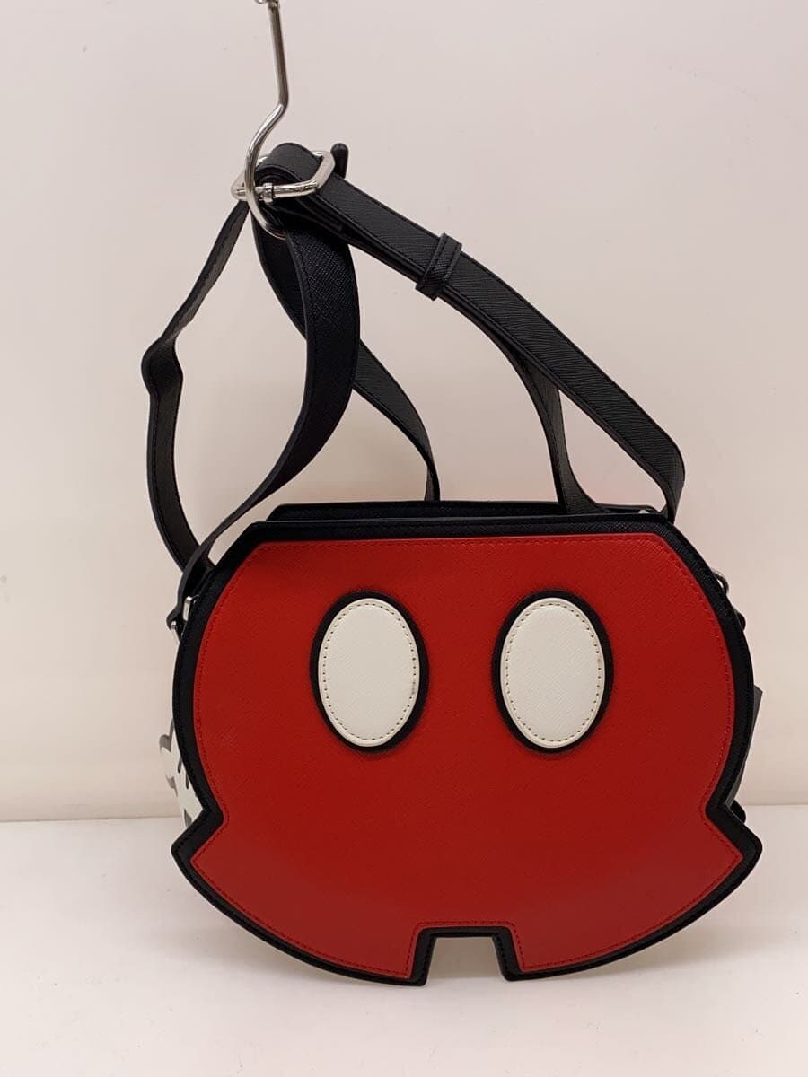 DisneyLOUNGEFLY MICKEY MOUSE Shoulder Bag Leather RED Solid Color 3