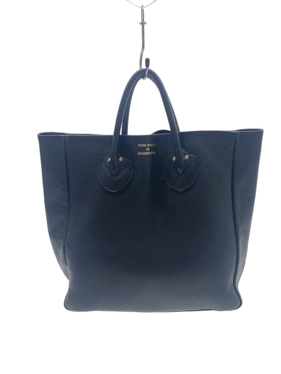YOUNG & OLSEN Tote Bag Leather NVY Solid Color