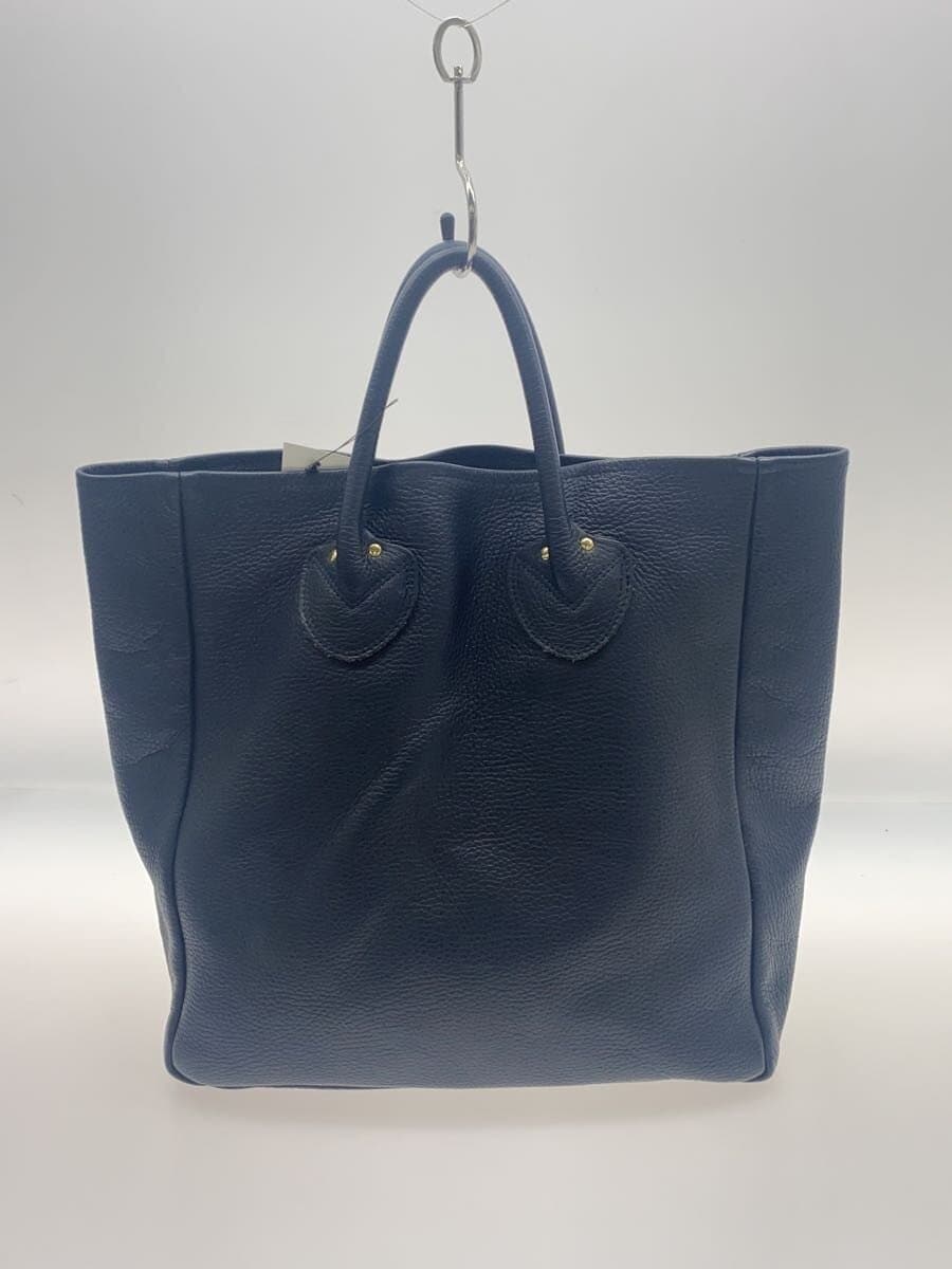 YOUNG & OLSEN Tote Bag Leather NVY Solid Color 3