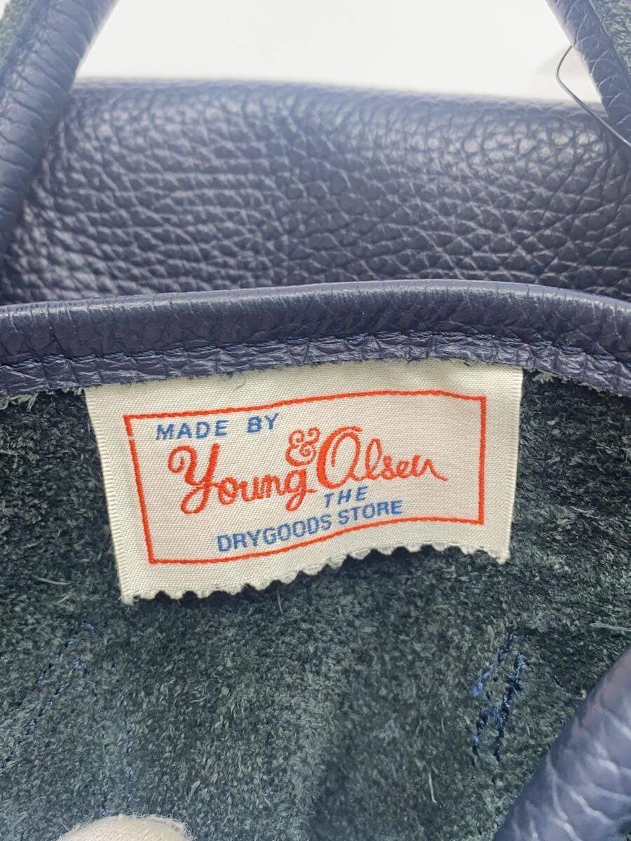 YOUNG & OLSEN Tote Bag Leather NVY Solid Color 5