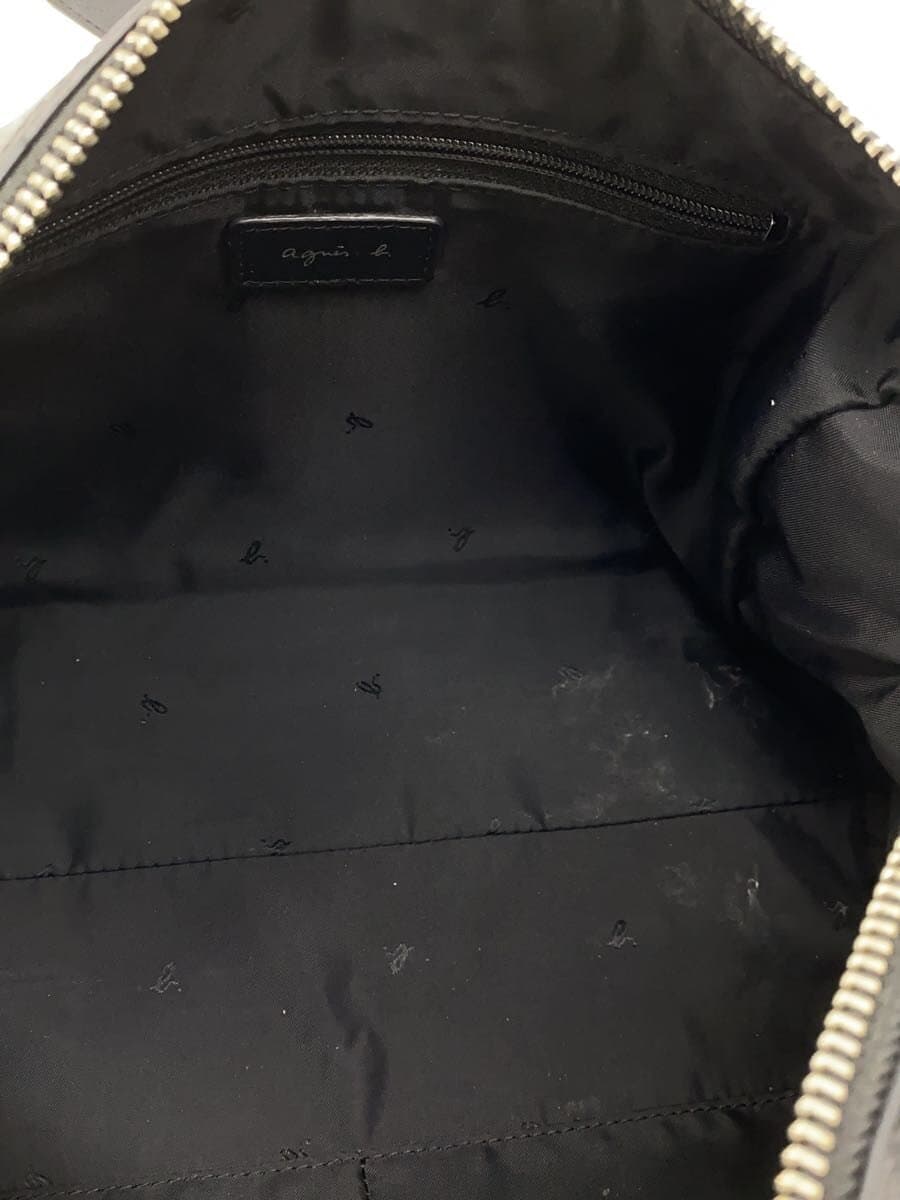 agnes b. Handbag Leather BLK 6