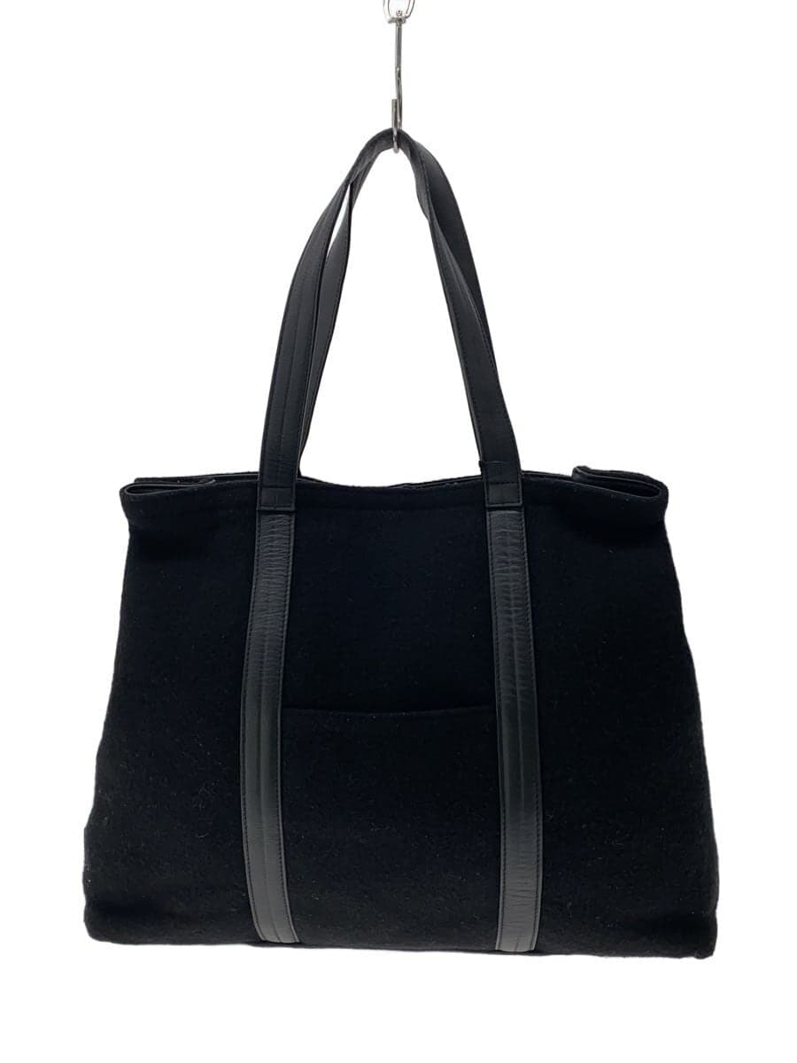 agnes b. Tote Bag Wool BLK Check