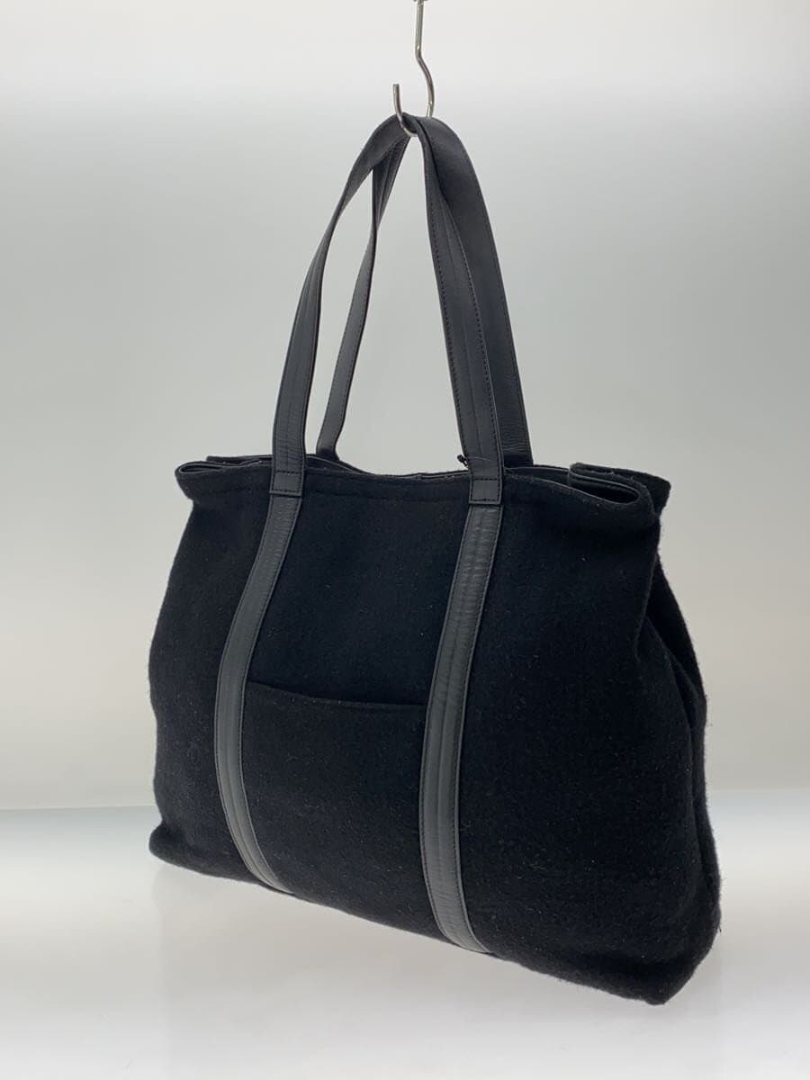agnes b. Tote Bag Wool BLK Check 2