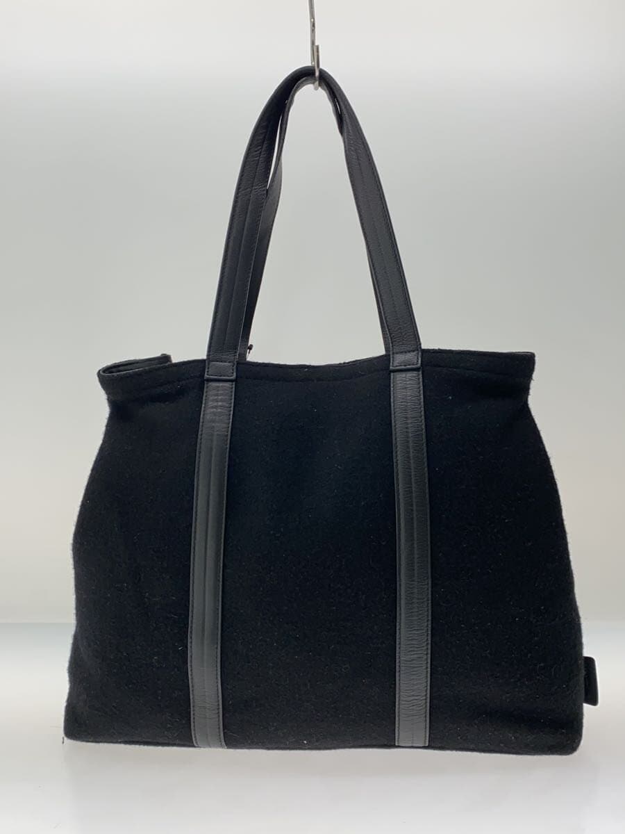 agnes b. Tote Bag Wool BLK Check 3