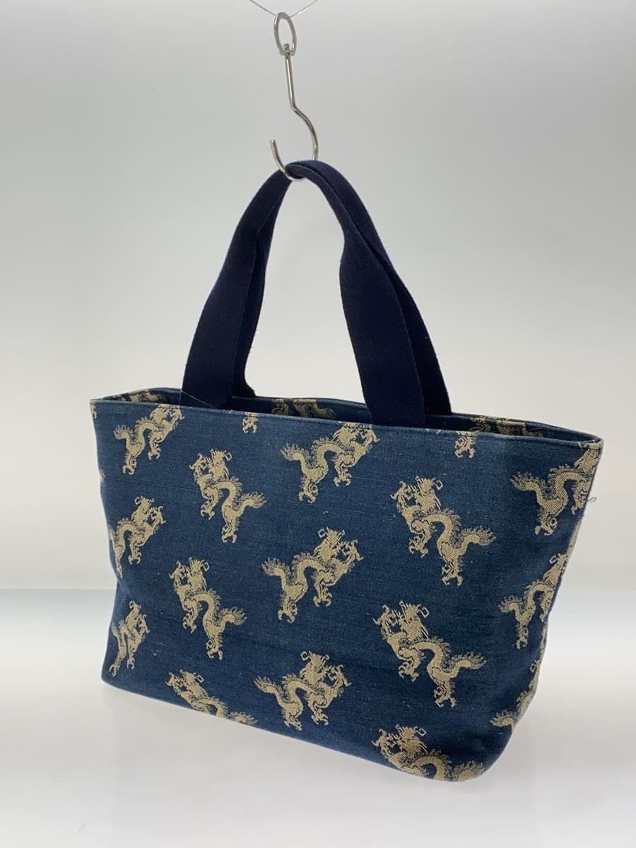 VIVIENNE TAM Tote Bag Cotton NVY All Over Pattern Dragon 2