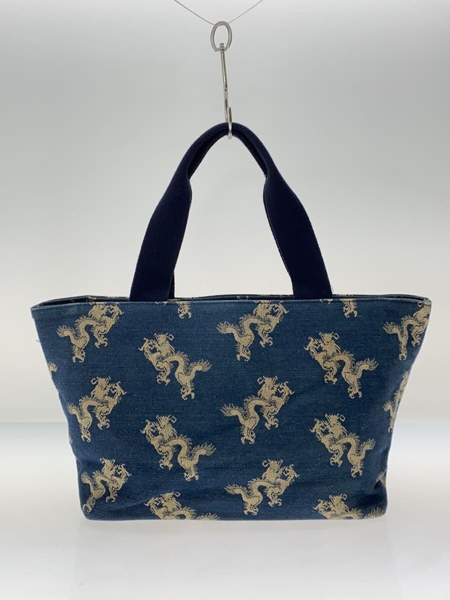 VIVIENNE TAM Tote Bag Cotton NVY All Over Pattern Dragon 3