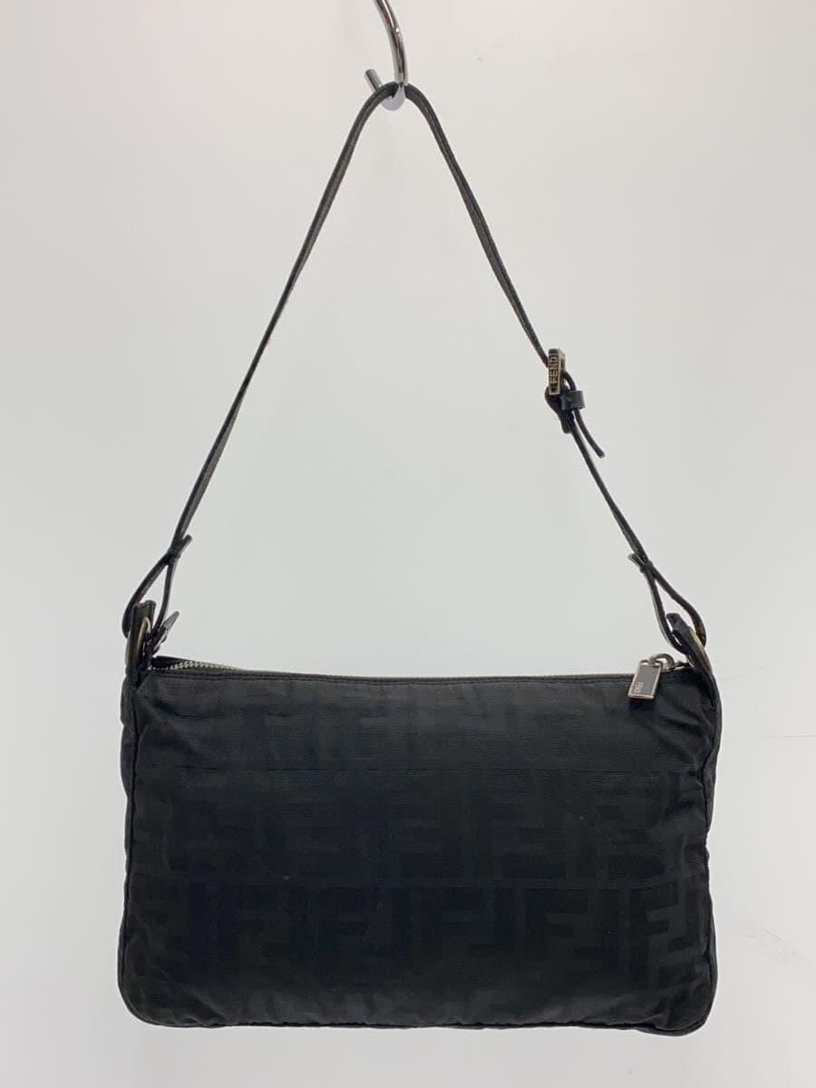 FENDI Shoulder Bag BLK Zucca Pattern With Stain 3