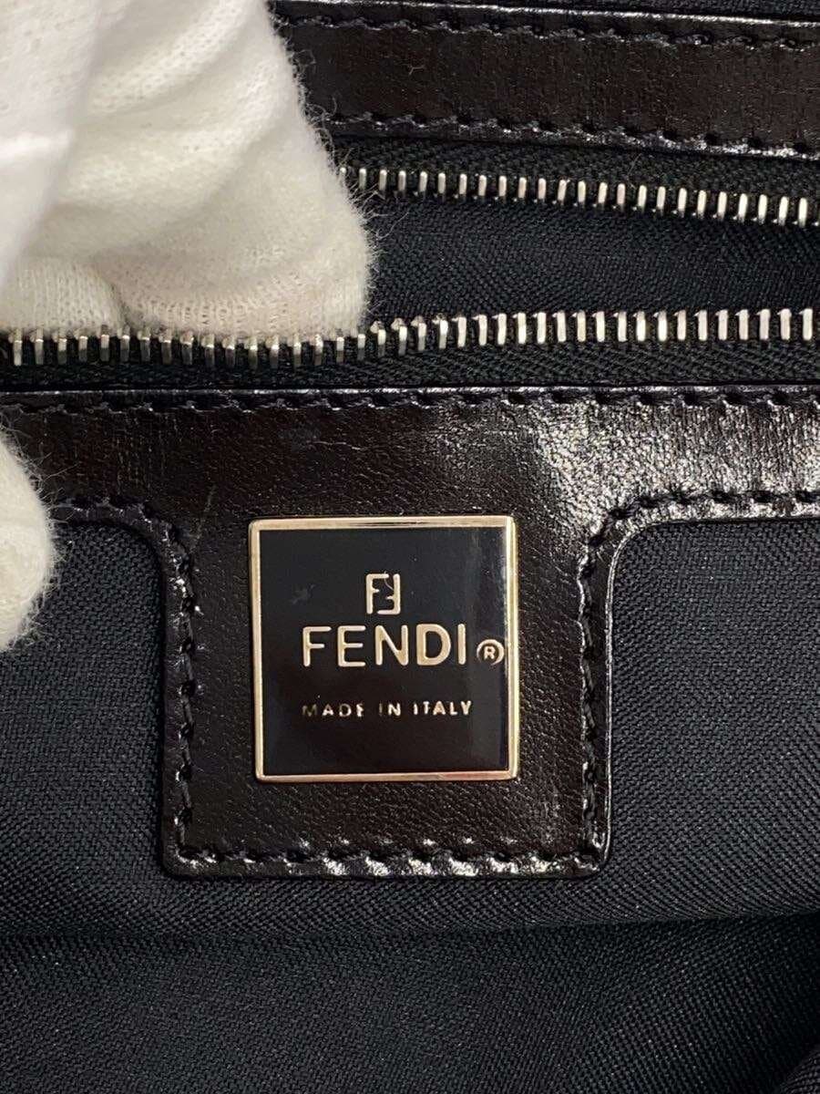 FENDI Shoulder Bag BLK Zucca Pattern With Stain 5
