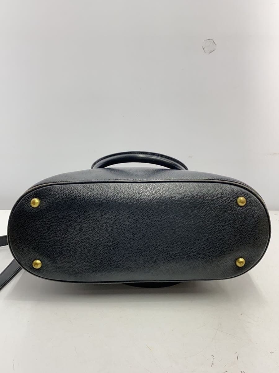 COACH Handbag Leather NVY C6E-4412 4