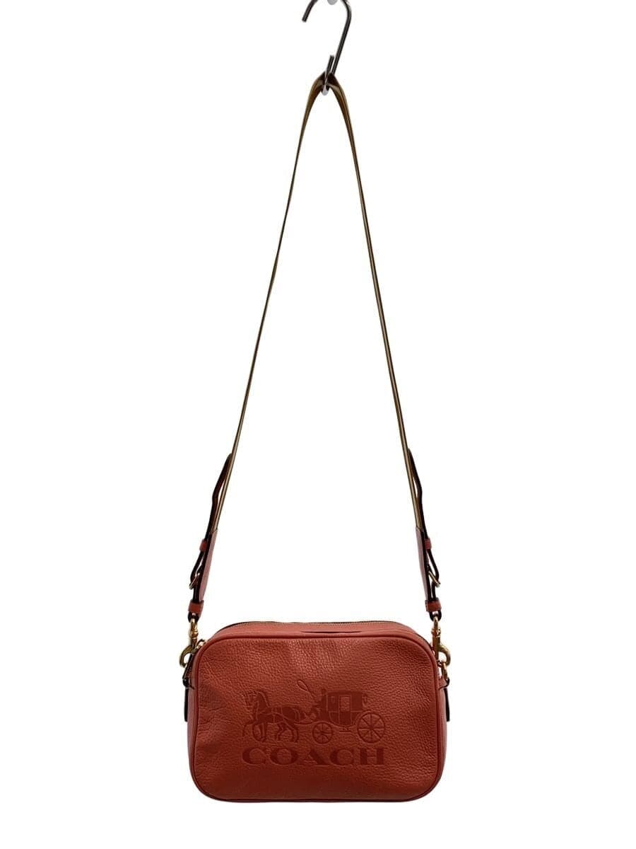 COACH Shoulder Bag Leather PNK All Over Pattern