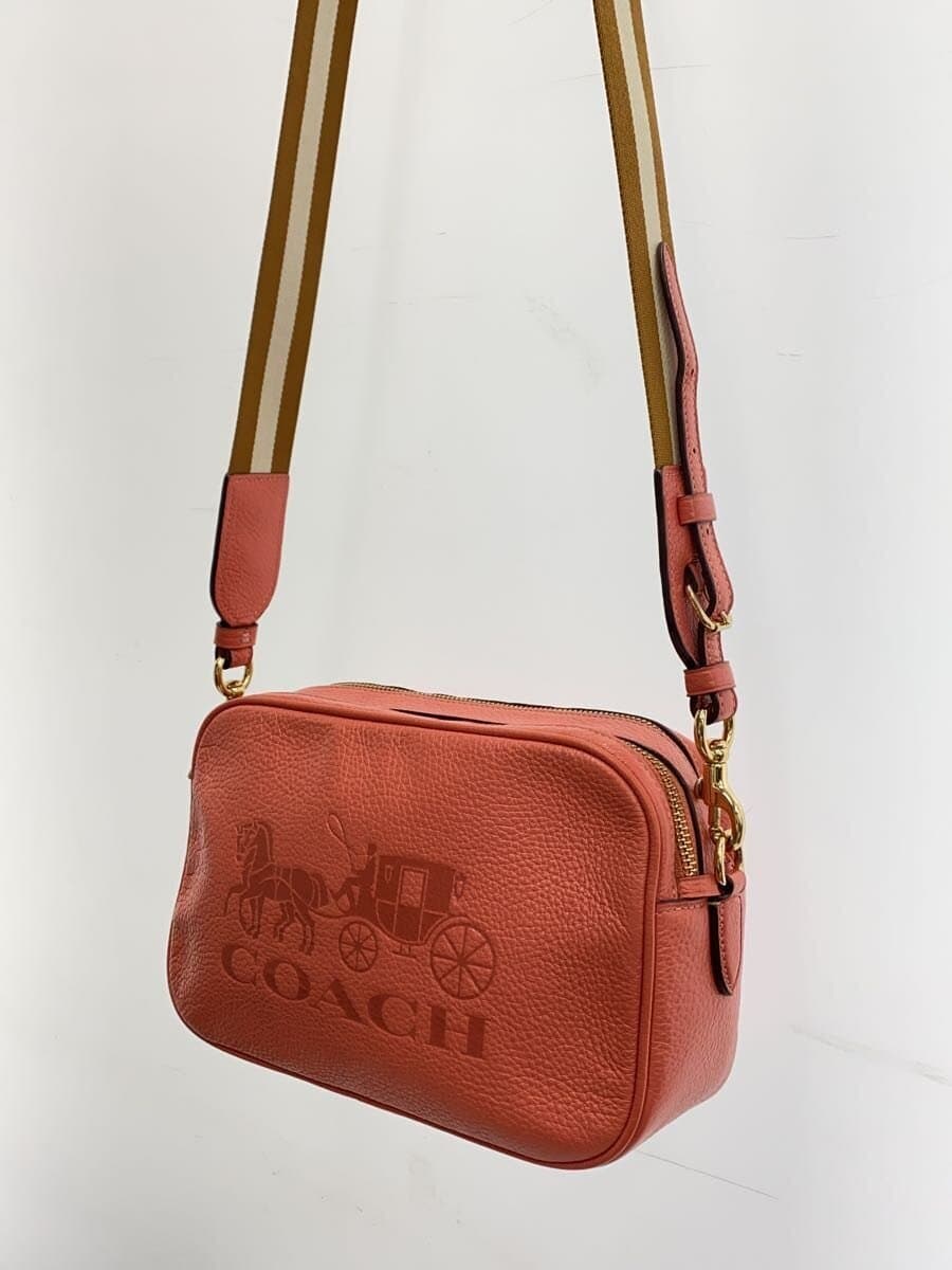 COACH Shoulder Bag Leather PNK All Over Pattern 2