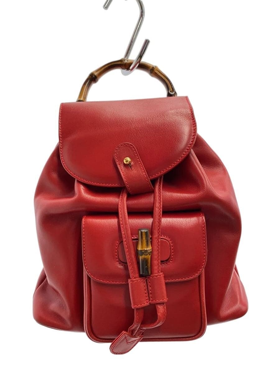 GUCCI backpack leather RED