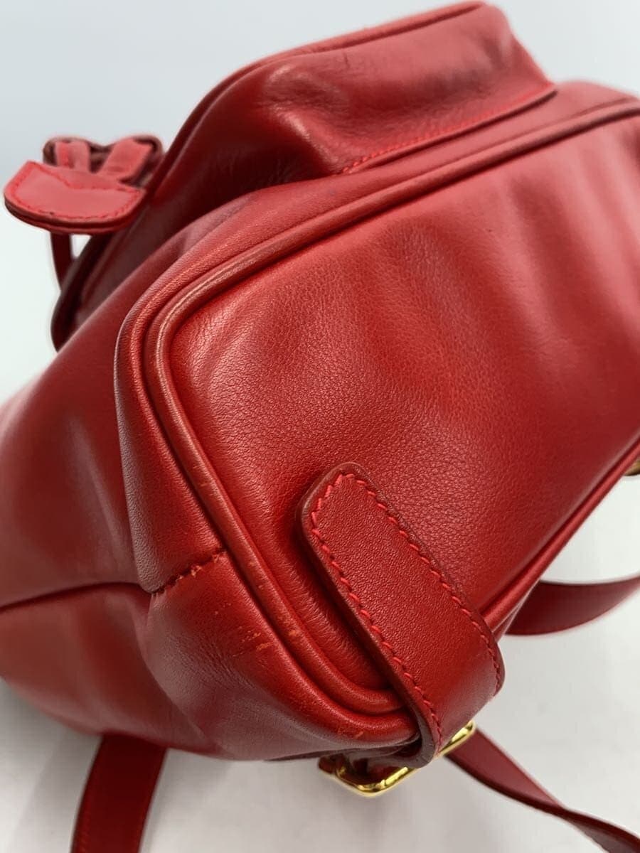 GUCCI backpack leather RED 8