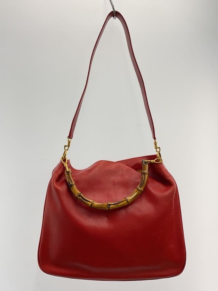 GUCCI shoulder bag leather RED 3