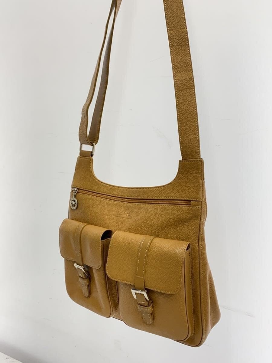 LONGCHAMP Shoulder Bag Leather CML Solid 2