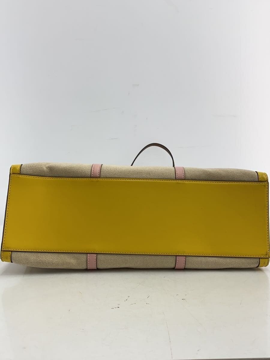 TORY BURCH Tote Bag Canvas BEG Solid 4