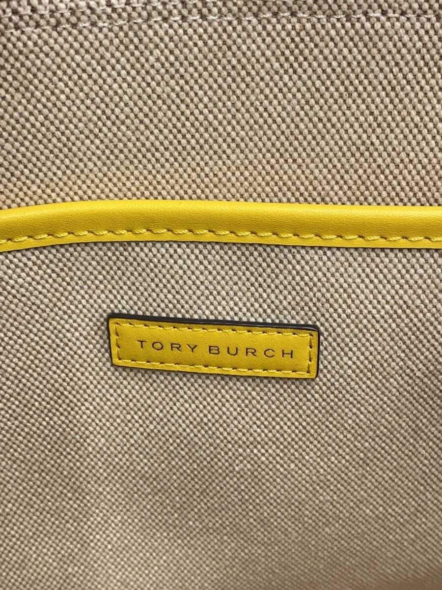 TORY BURCH Tote Bag Canvas BEG Solid 5