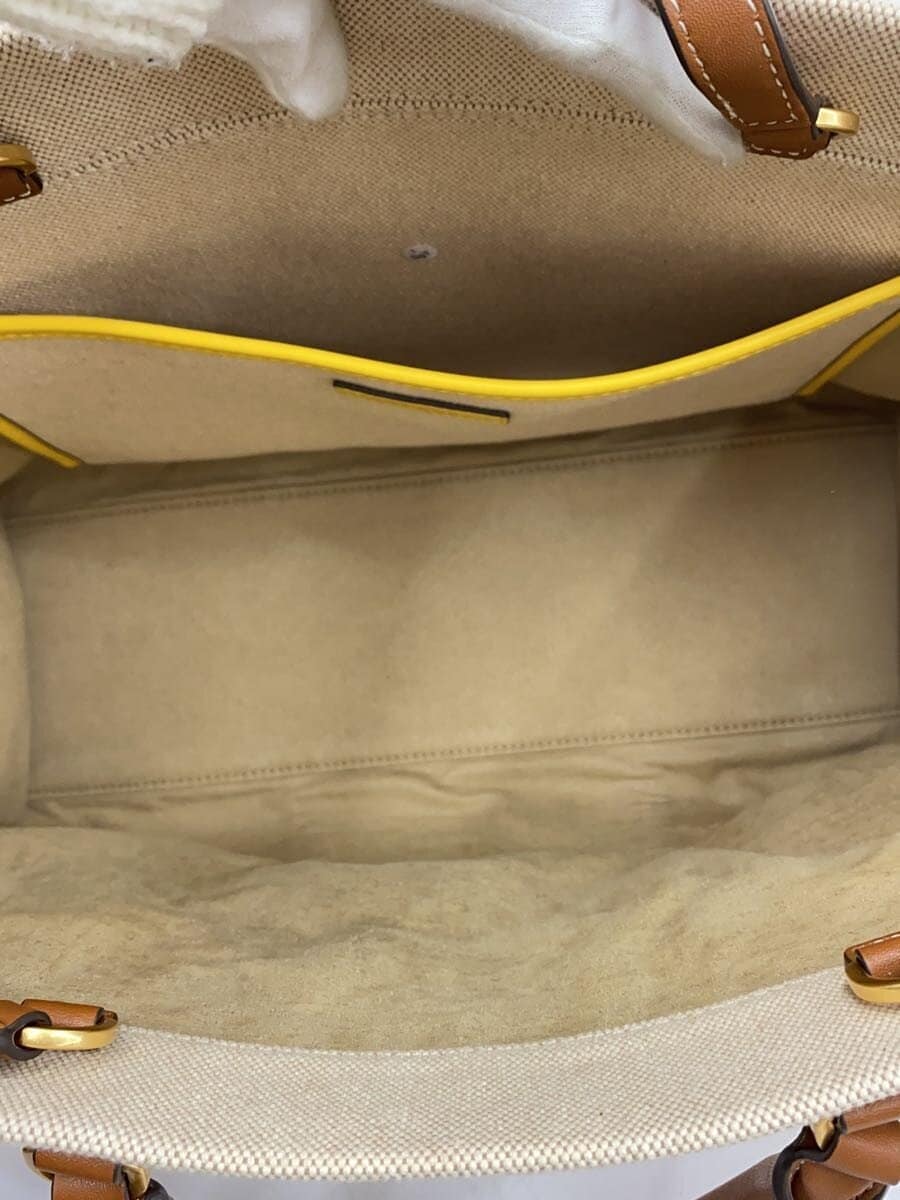 TORY BURCH Tote Bag Canvas BEG Solid 6