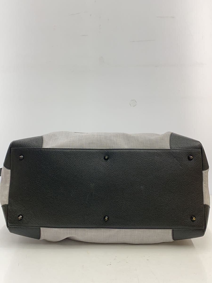 EMPORIO ARMANI Boston Bag Cotton GRY Solid Color 4