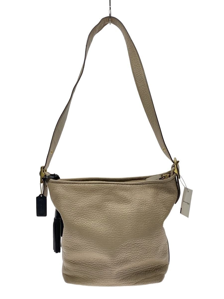 COACH Shoulder Bag Leather BEG