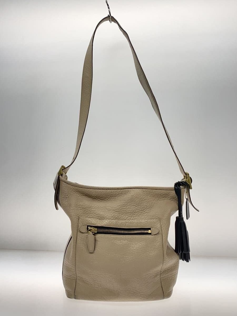 COACH Shoulder Bag Leather BEG 3