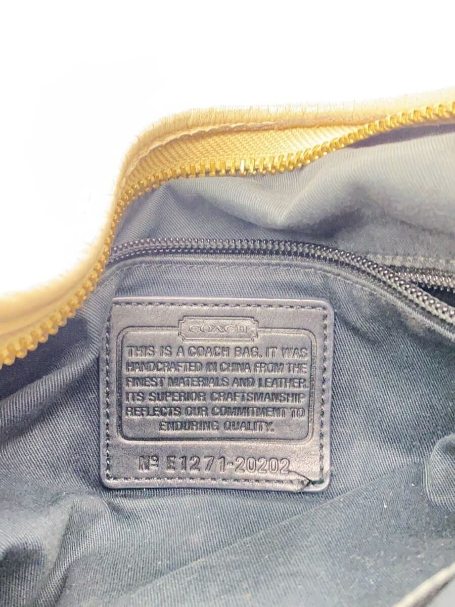 COACH Shoulder Bag Leather BEG 5