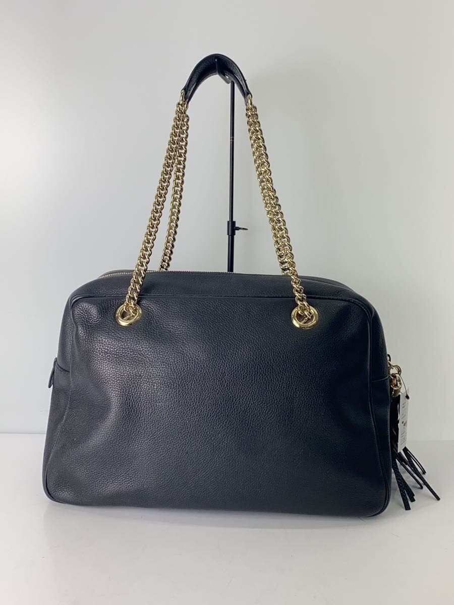 GUCCI Chain Shoulder Bag SoHo Leather BLK Solid 3