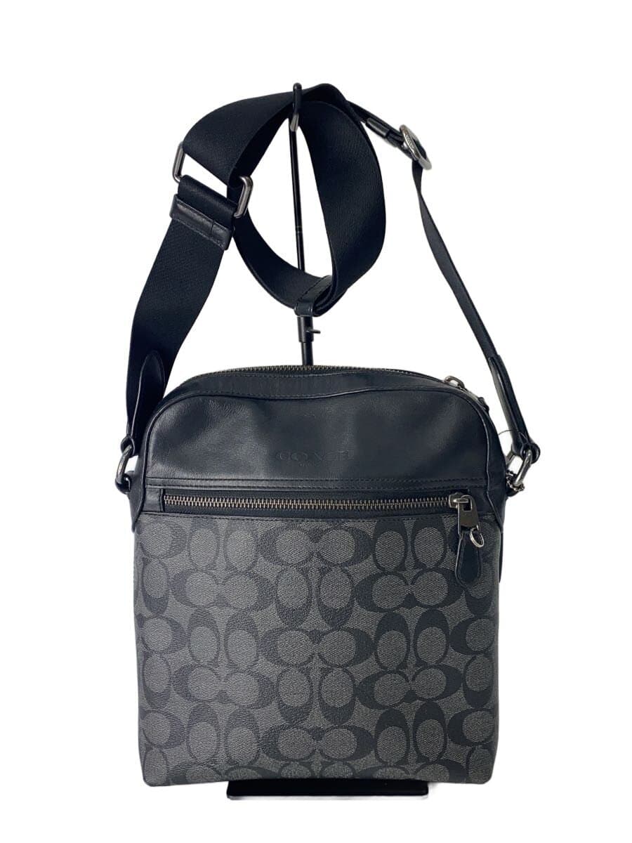 COACH Shoulder Bag Leather BLK All-over pattern 4010
