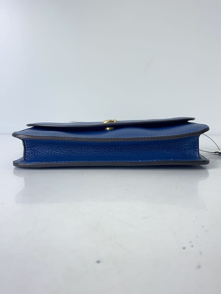COACH Shoulder Bag Leather Blue Solid Color c4815 4