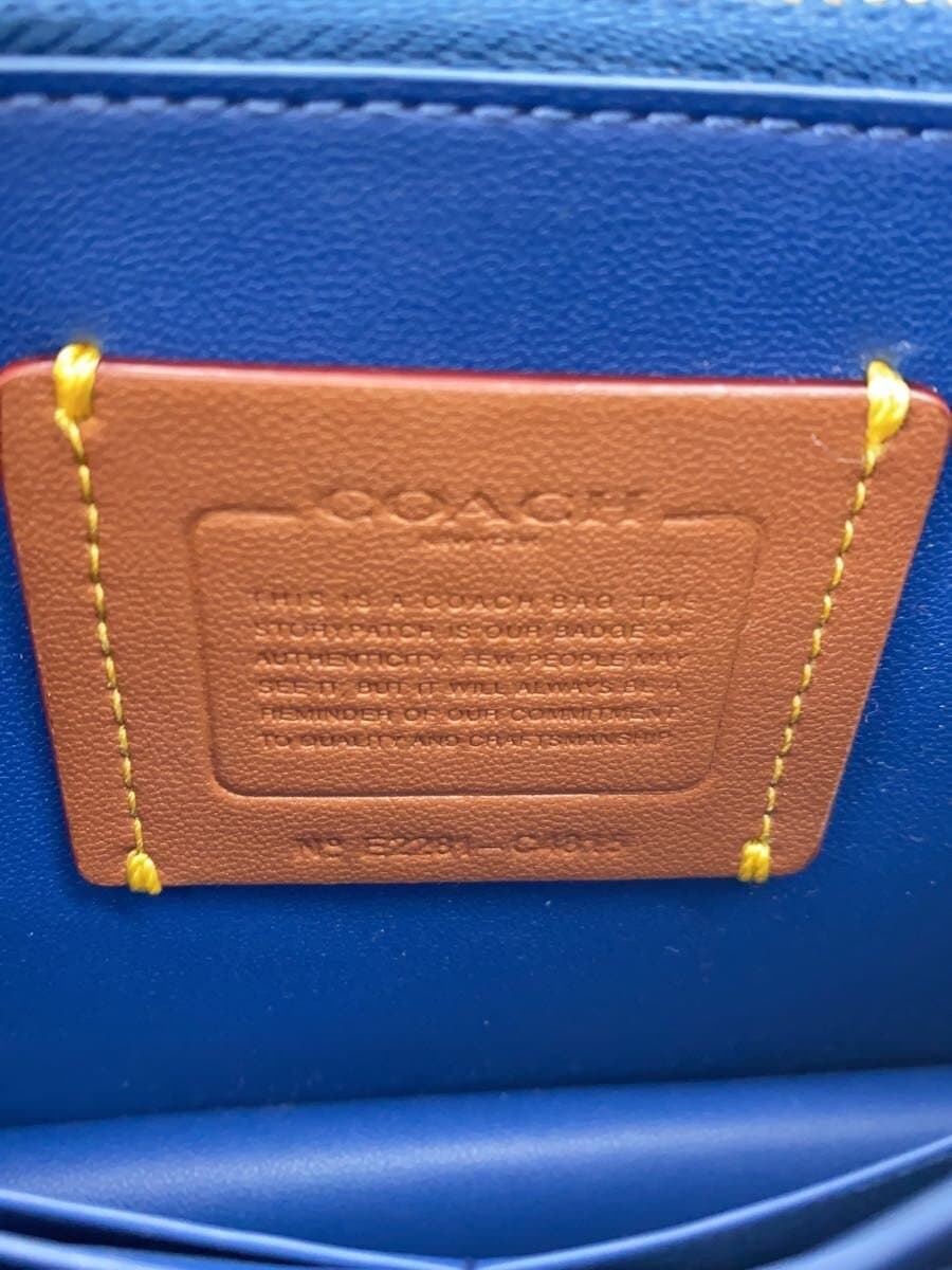 COACH Shoulder Bag Leather Blue Solid Color c4815 5