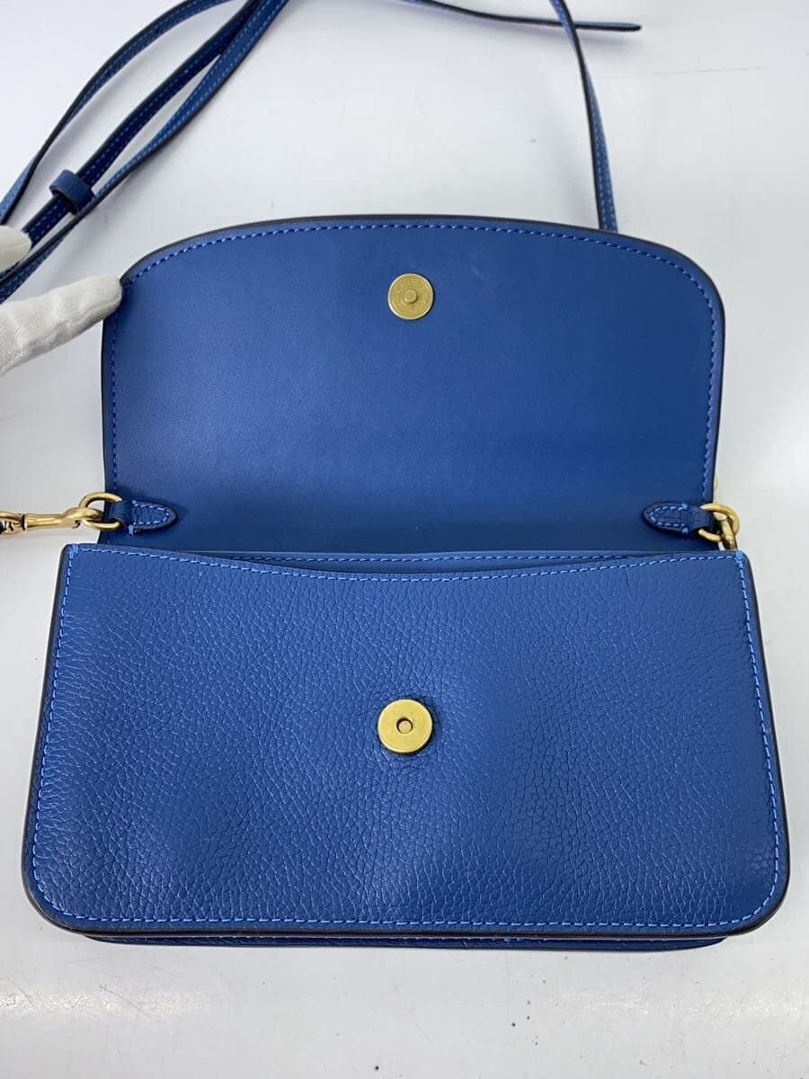 COACH Shoulder Bag Leather Blue Solid Color c4815 7