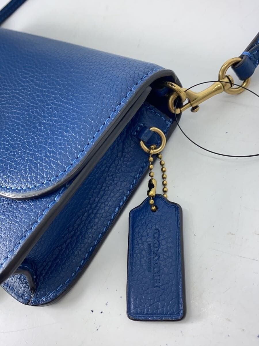 COACH Shoulder Bag Leather Blue Solid Color c4815 8
