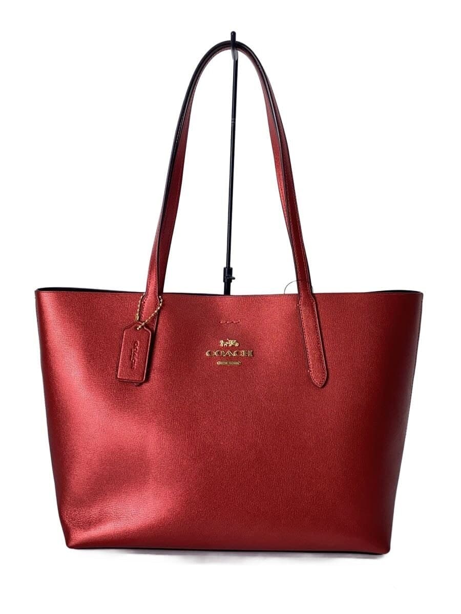 COACH Tote Bag Leather RED F37871