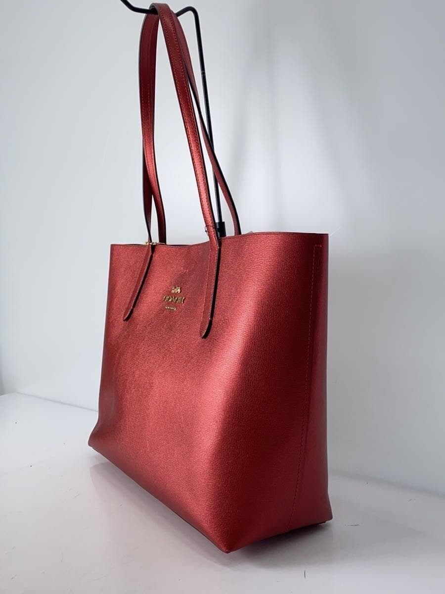 COACH Tote Bag Leather RED F37871 2