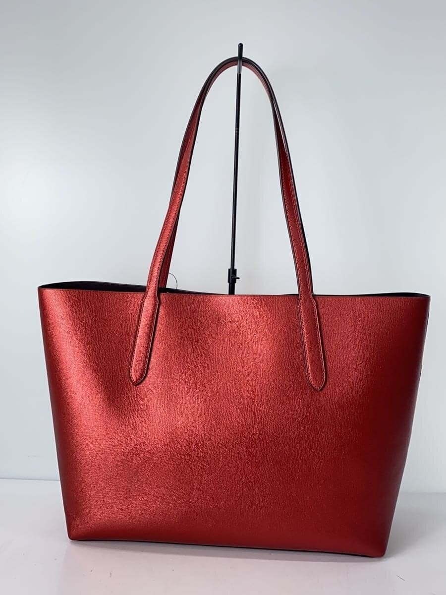 COACH Tote Bag Leather RED F37871 3