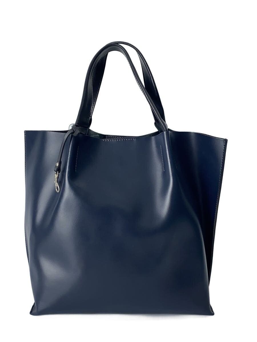 GIANNI CHIARINI tote bag leather navy plain