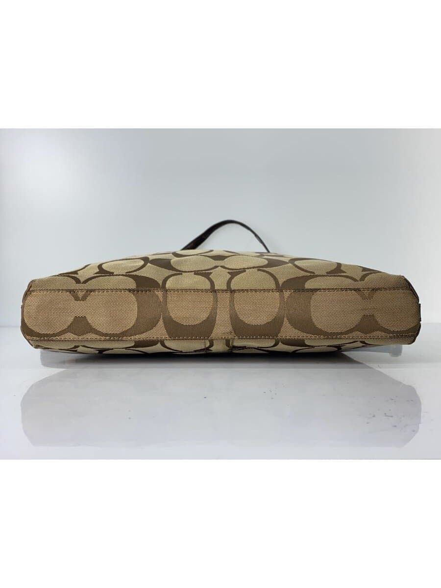 COACH Striped Large Shoulder Bag_Signature_Beige -- BRW All-Over Print F13007 4