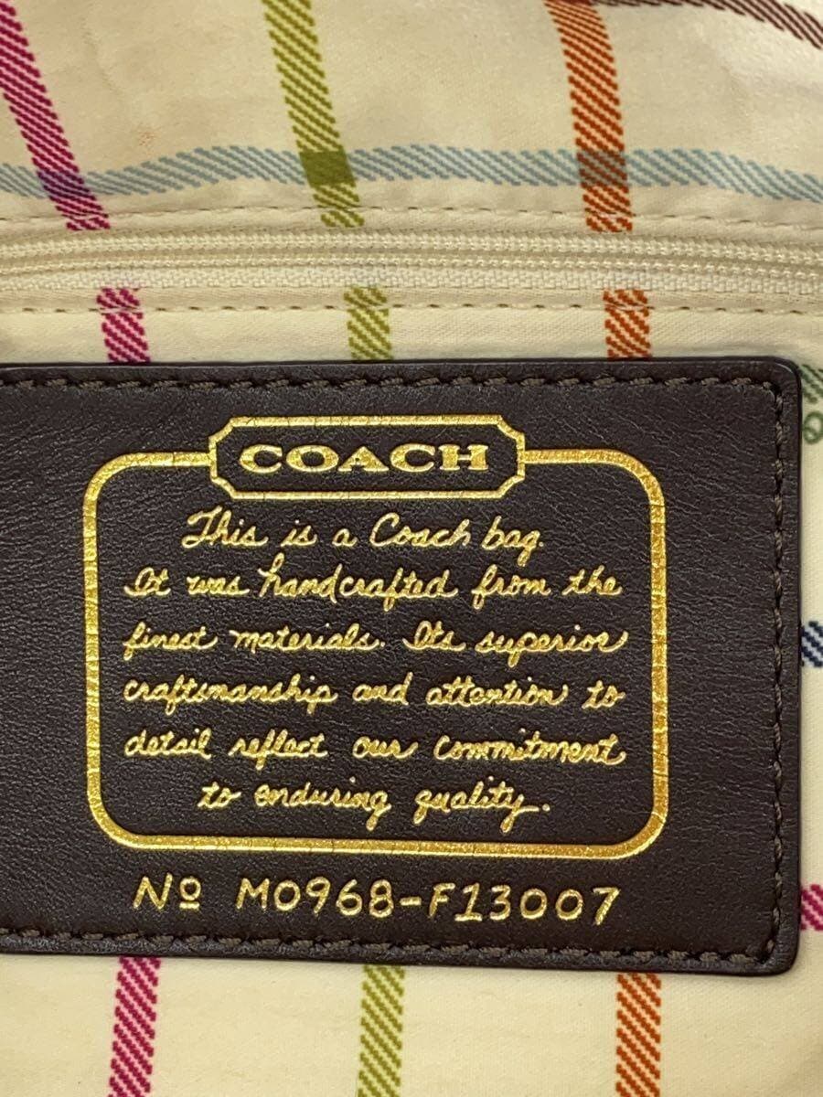 COACH Striped Large Shoulder Bag_Signature_Beige -- BRW All-Over Print F13007 5