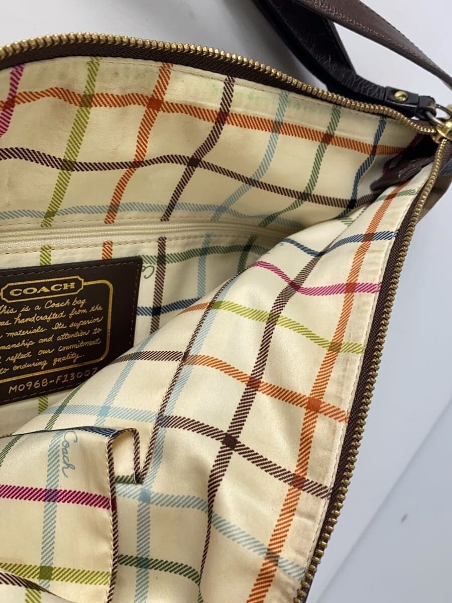 COACH Striped Large Shoulder Bag_Signature_Beige -- BRW All-Over Print F13007 7