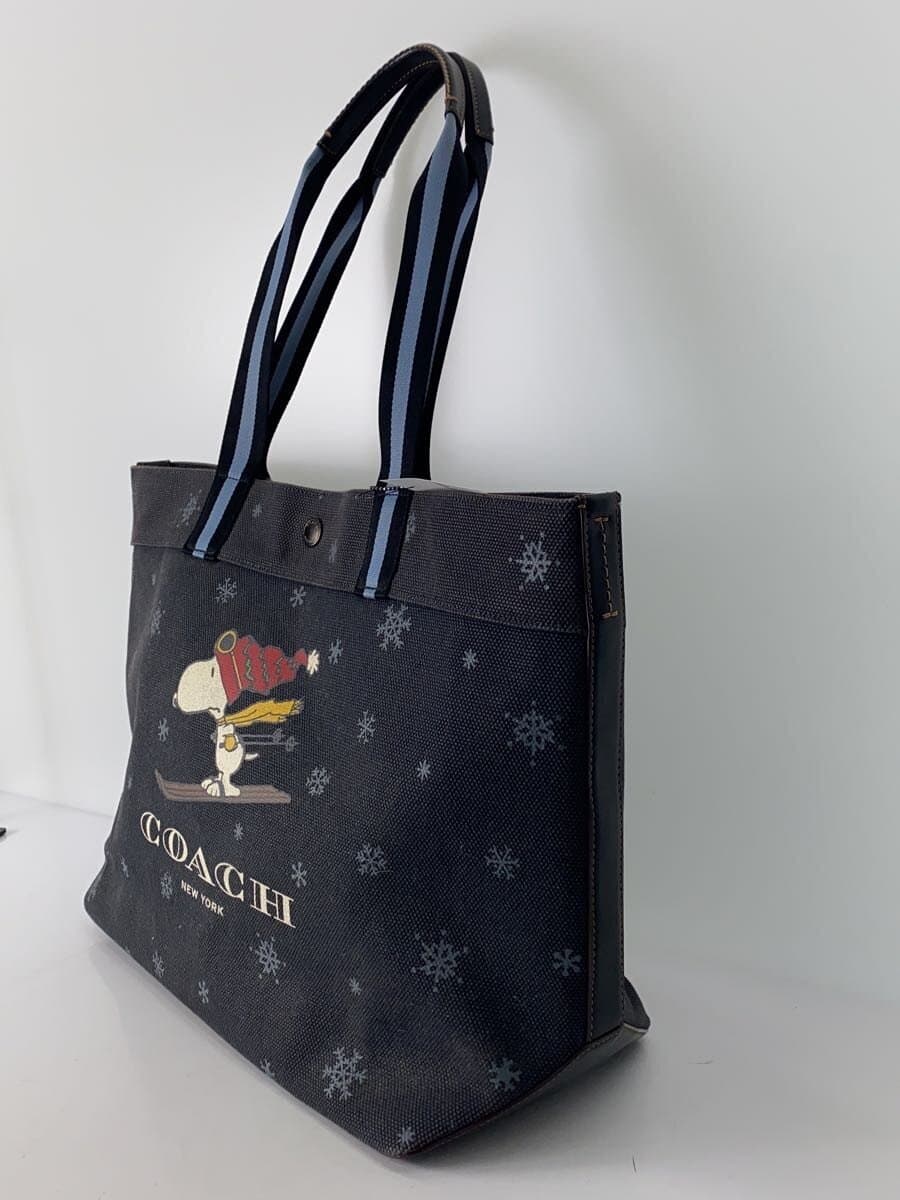 COACH Tote 38_Snoopy Ski Motif Canvas Navy CE632 2