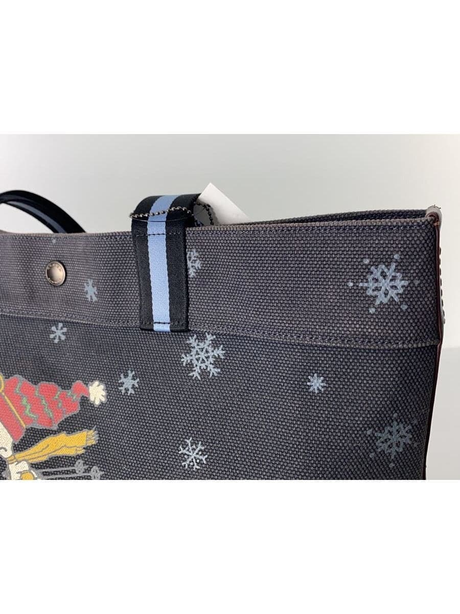 COACH Tote 38_Snoopy Ski Motif Canvas Navy CE632 8