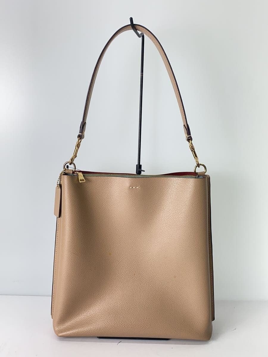 COACH bag leather BEG CA214 3