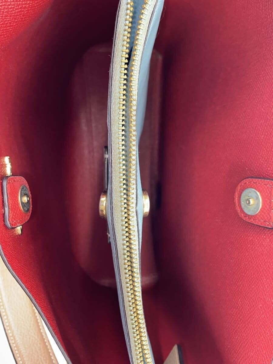 COACH bag leather BEG CA214 6